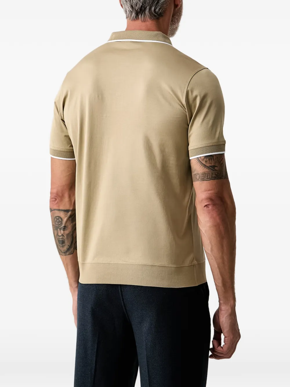 Karl Lagerfeld Poloshirt met logoplakkaat Beige