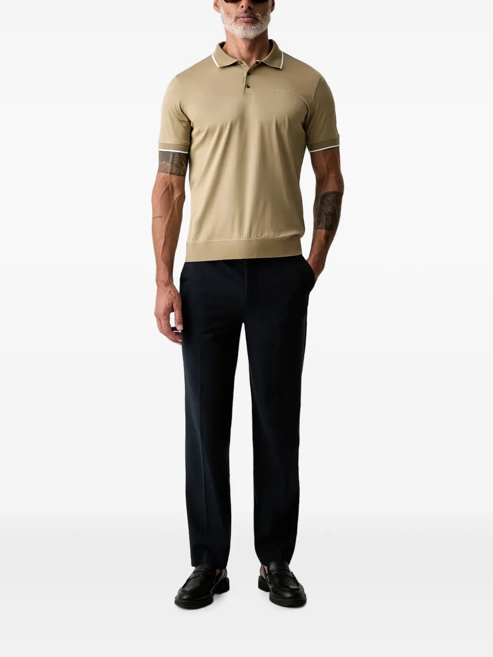 Karl Lagerfeld Poloshirt met logoplakkaat Beige