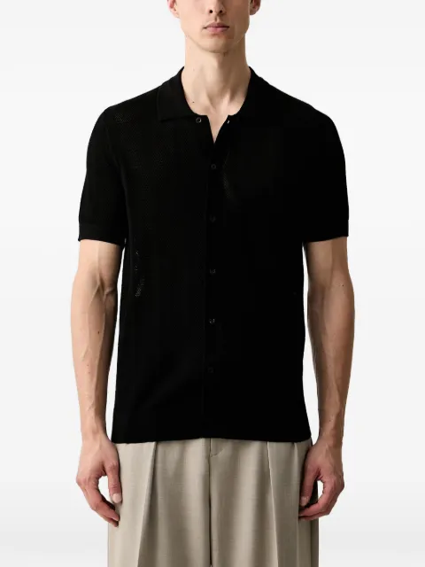 Karl Lagerfeld playera tipo polo con botones y detalles de aberturas