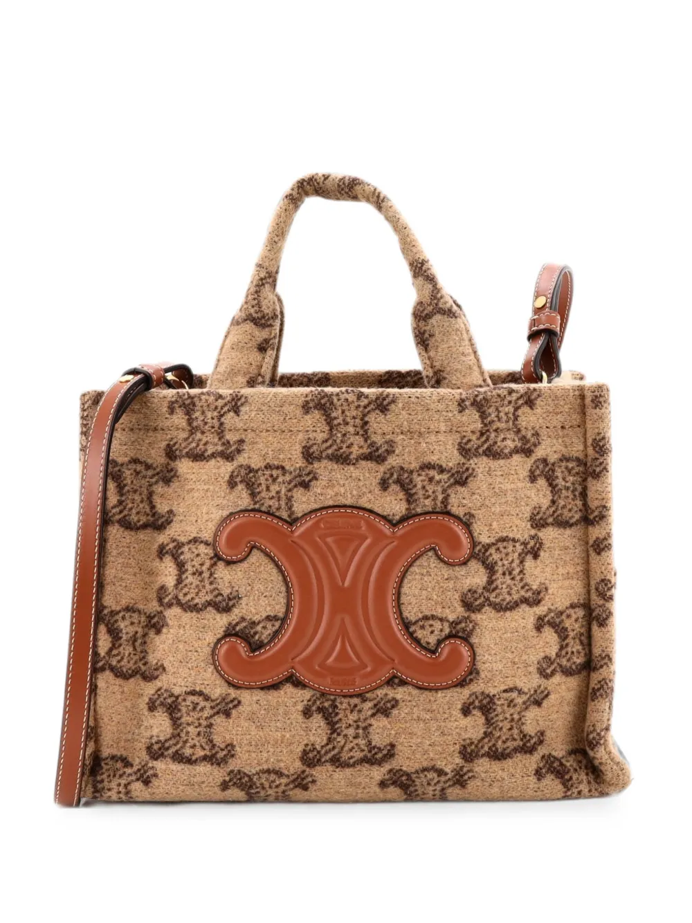 Celine Pre-Owned Cabas Thais Triomphe Wool Small tote bag - Brown