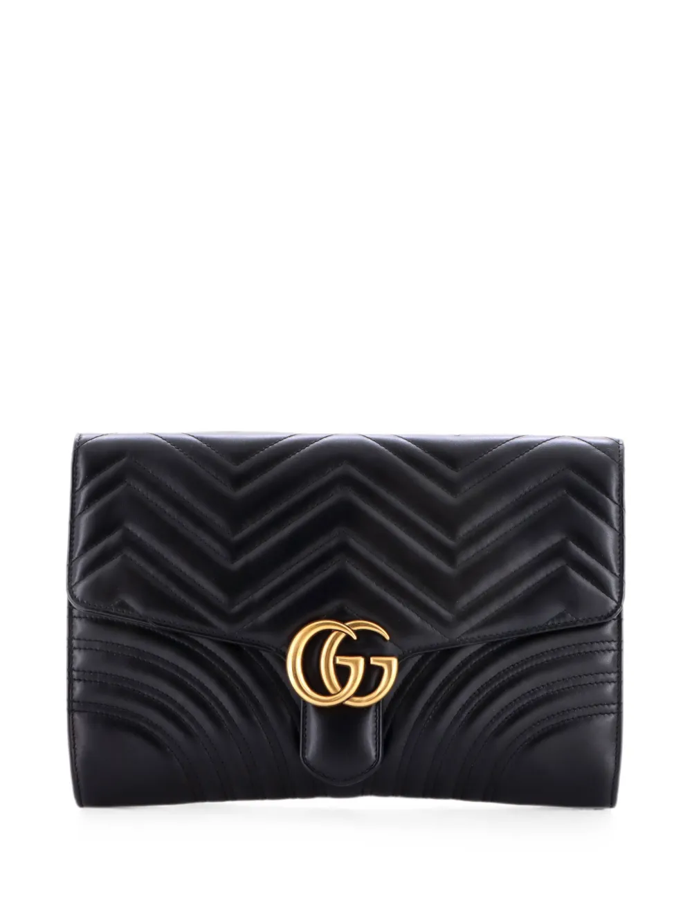 Gucci Pre-Owned Clutch GG Marmont in pelle matelassé - Nero