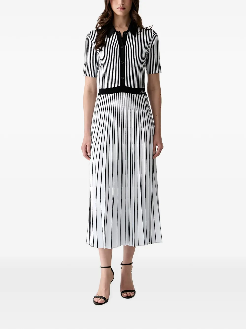 Karl Lagerfeld Gestreepte midi-jurk Wit