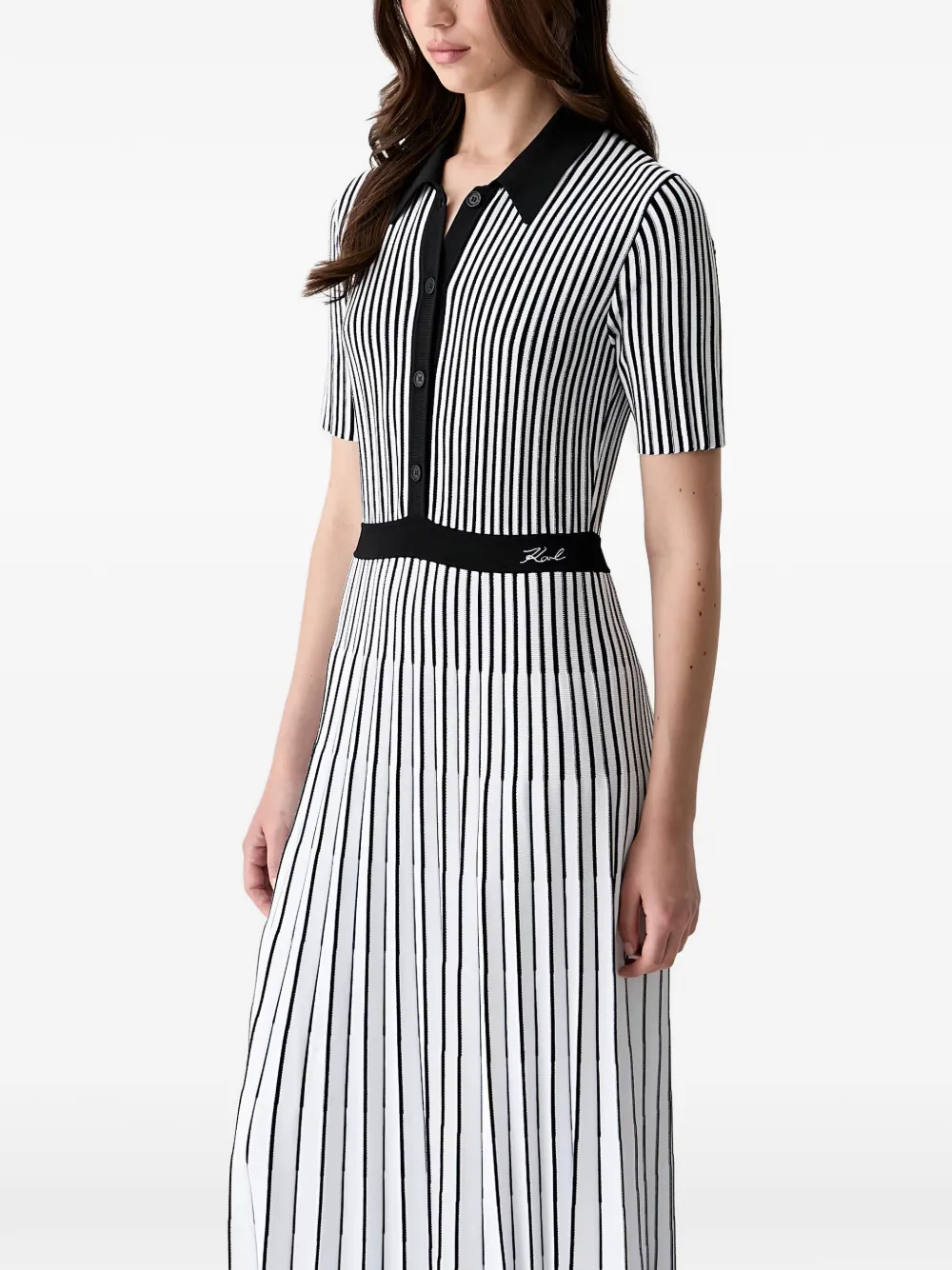 Karl Lagerfeld Gestreepte midi-jurk Wit