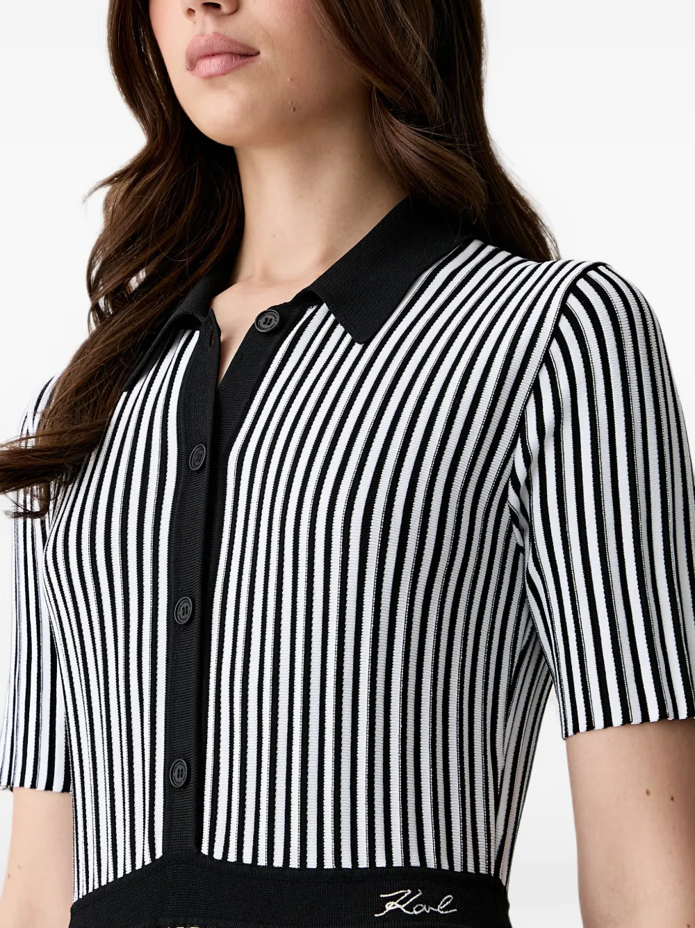 Karl Lagerfeld Gestreepte midi-jurk Wit