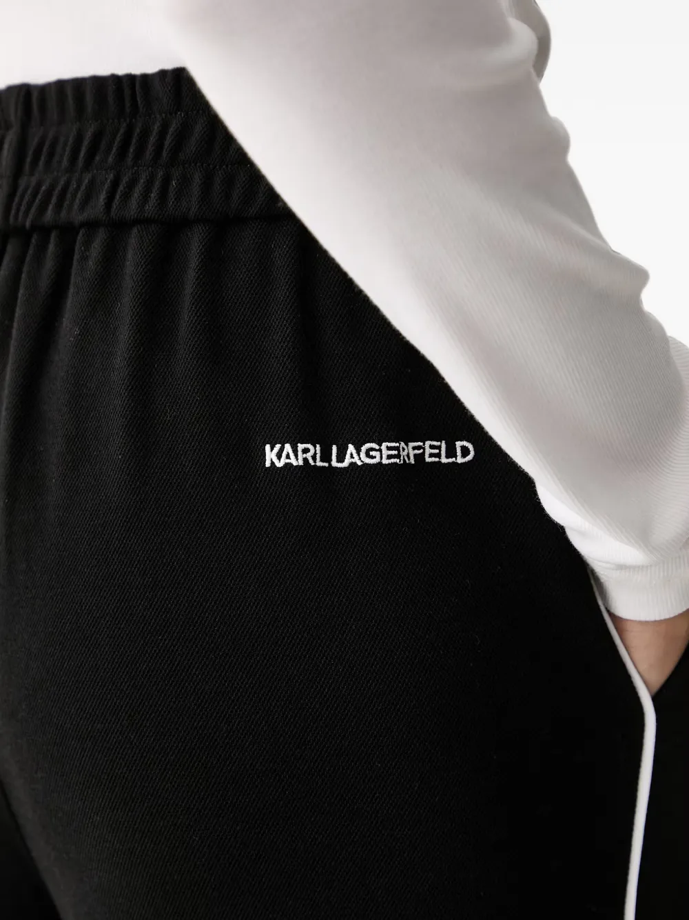 Karl Lagerfeld Broek met geborduurd logo Zwart