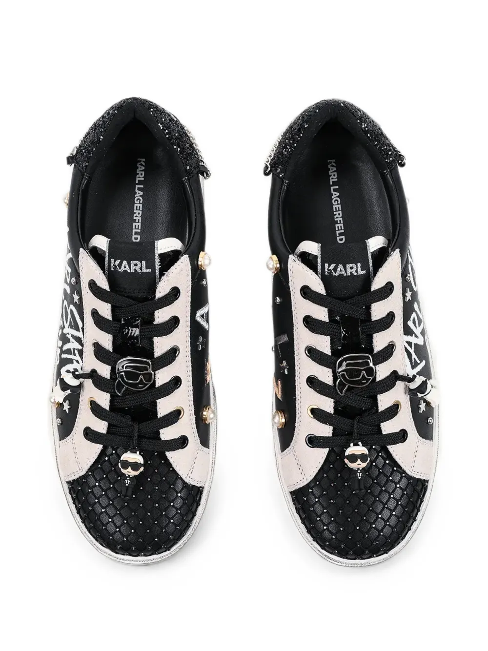 Karl Lagerfeld Skool graffiti-print sneakers Zwart