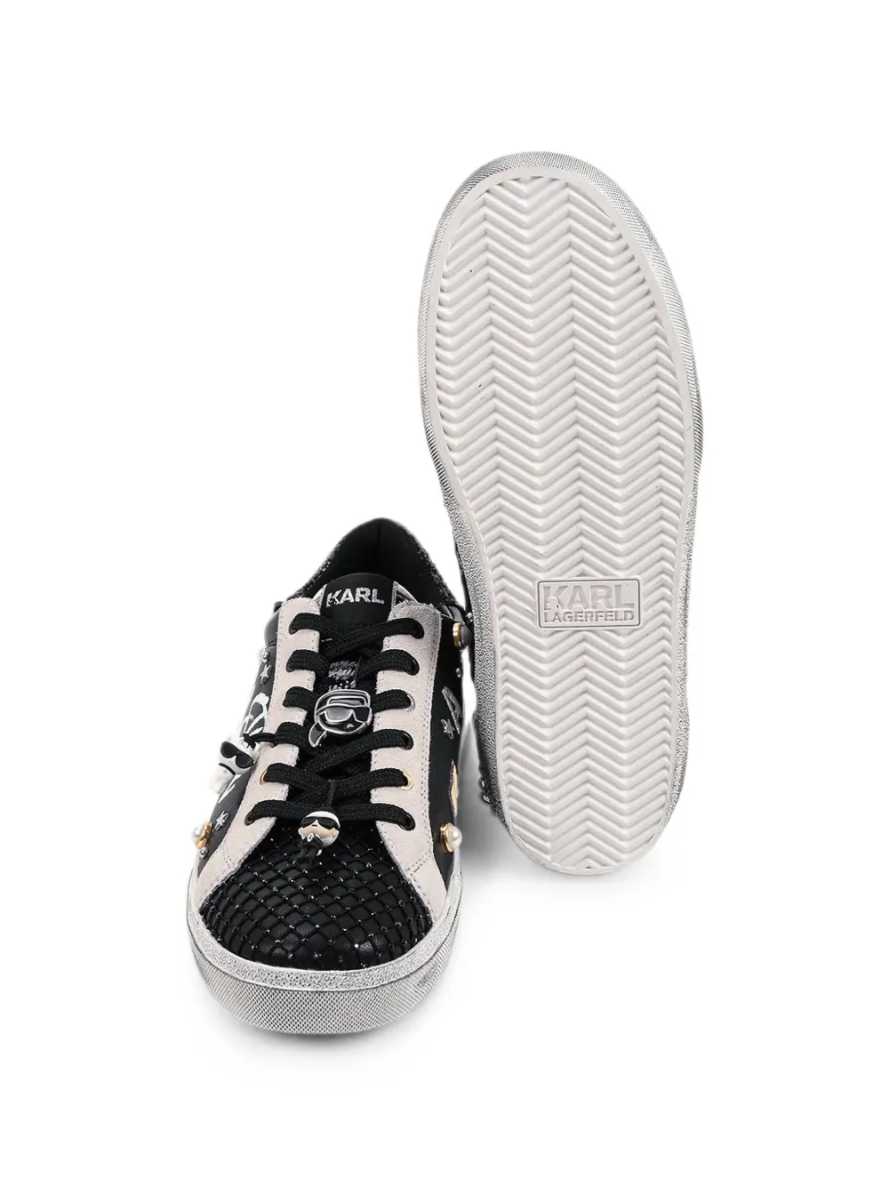 Karl Lagerfeld Skool graffiti-print sneakers Zwart