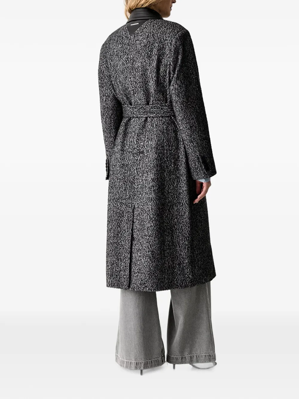 Karl Lagerfeld Jas van imitatieleer met ceintuur Grijs