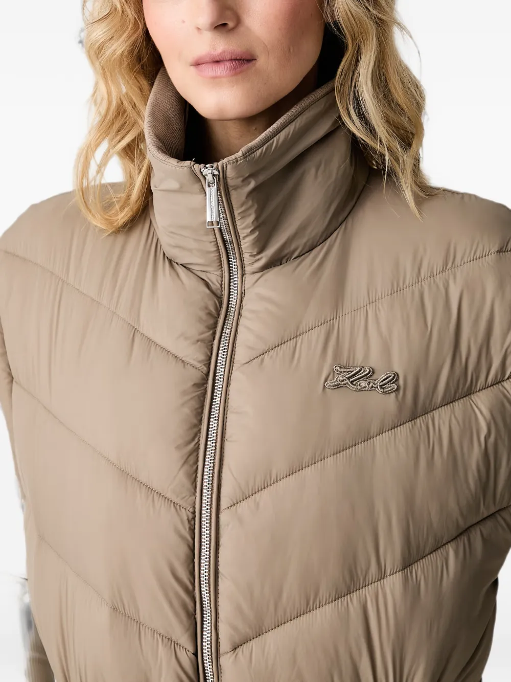 Karl Lagerfeld Bodywarmer met trekkoord Beige