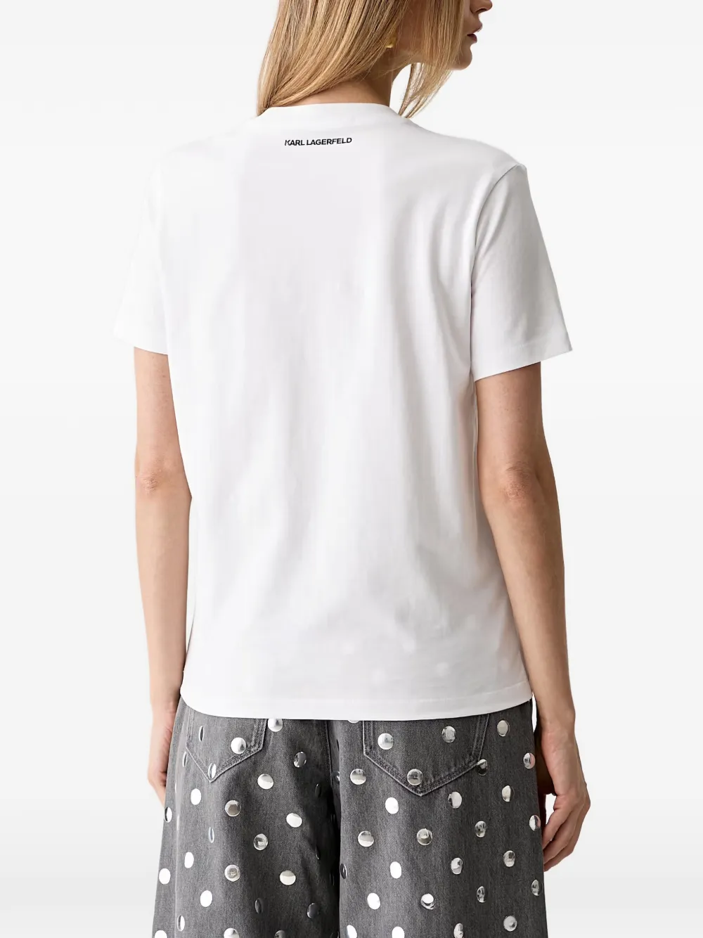Karl Lagerfeld T-shirt met logoprint met ronde hals Wit
