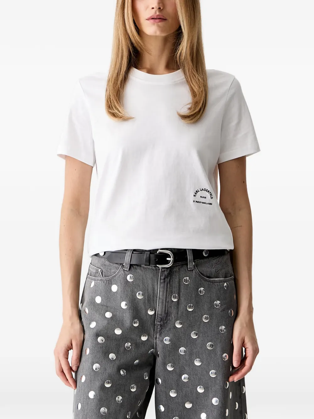 Karl Lagerfeld logo-print crew-neck T-shirt - Bianco