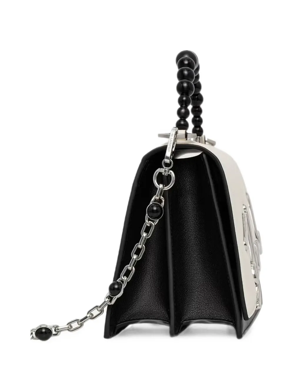 Karl Lagerfeld shopper met kralen en logo-plakkaat Beige