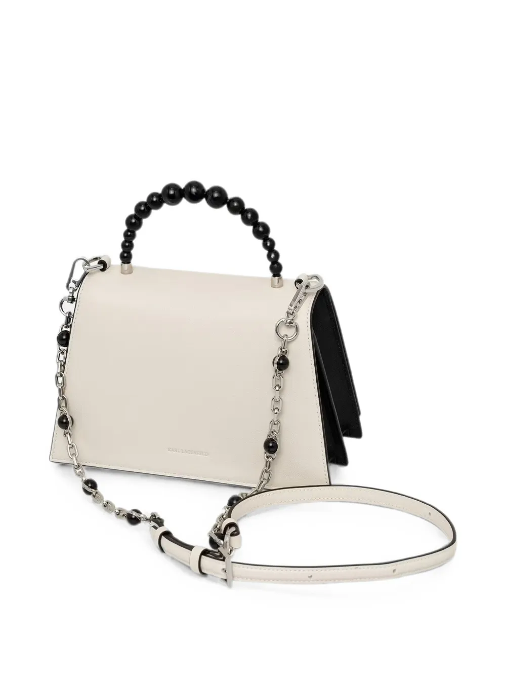 Karl Lagerfeld shopper met kralen en logo-plakkaat Beige