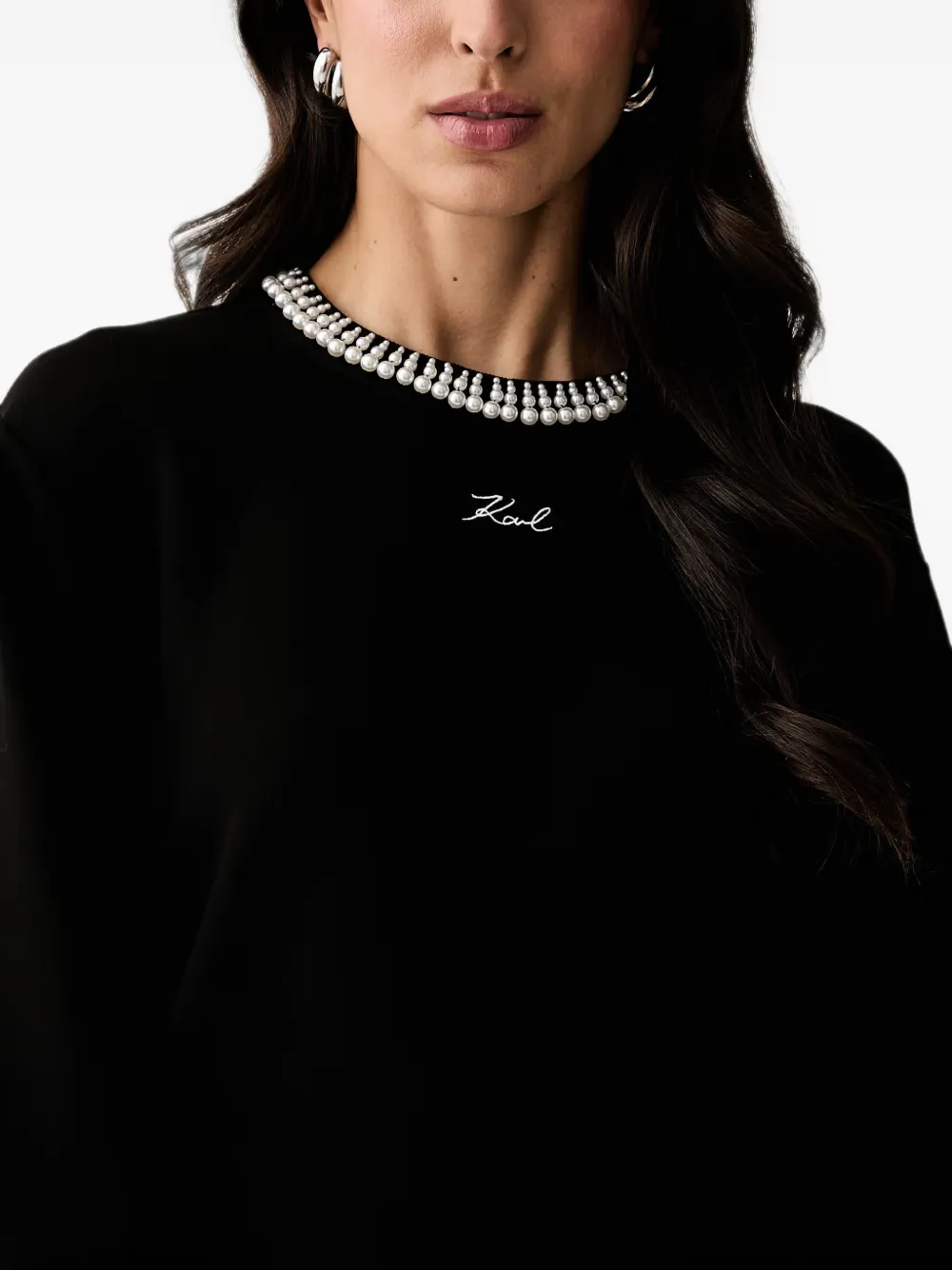Karl Lagerfeld Trui met geborduurd logo Zwart