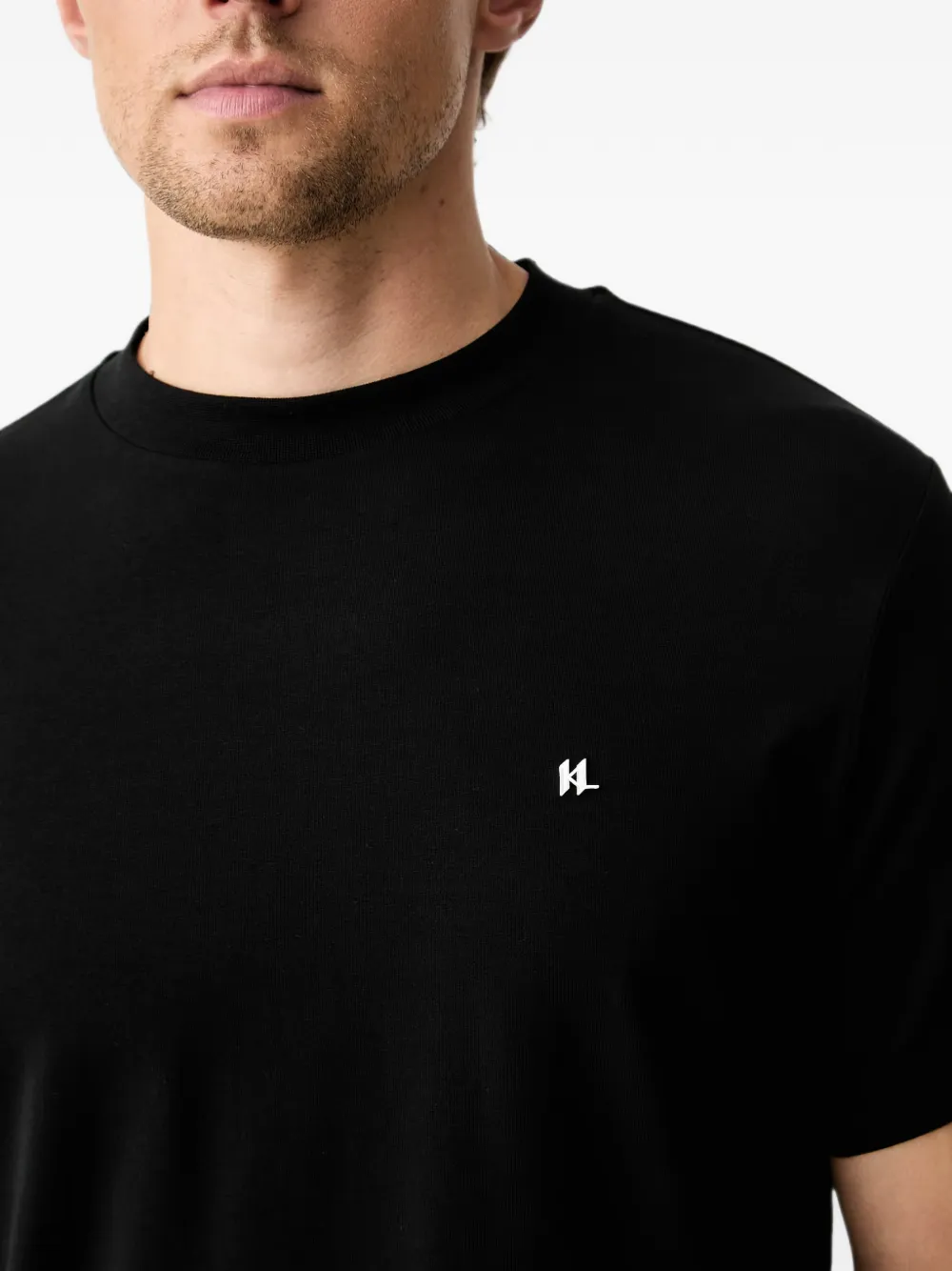 Karl Lagerfeld T-shirt met logoplakkaat Zwart