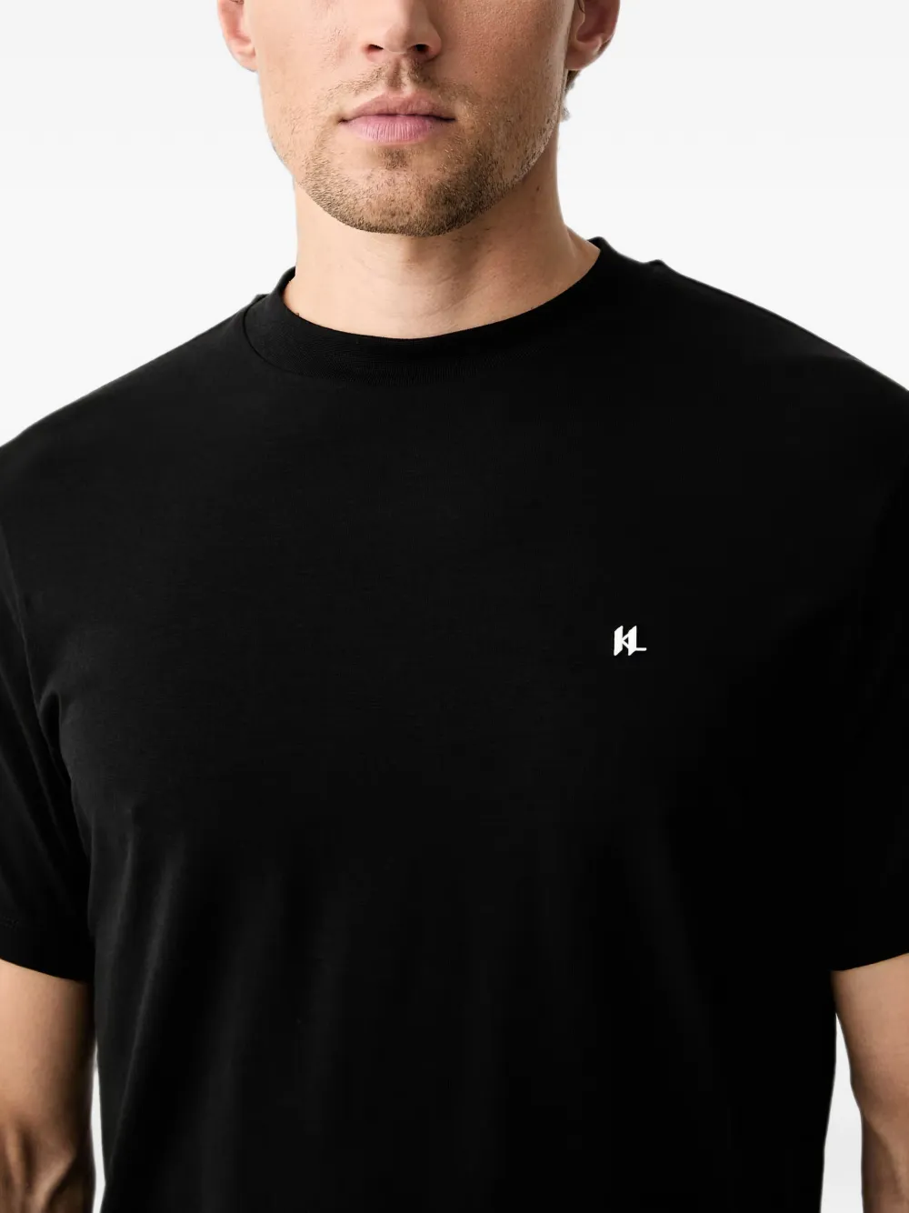 Karl Lagerfeld T-shirt met logoplakkaat Zwart