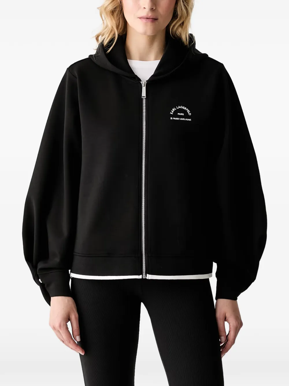 Karl Lagerfeld Rue St-Guillaume zip-up hoodie - Black