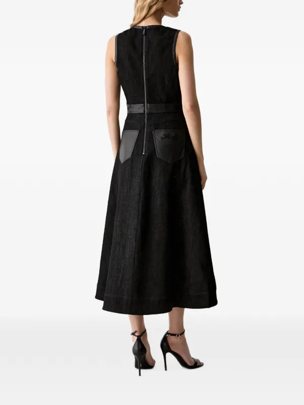 Karl Lagerfeld Panelled Midi Dress | Black