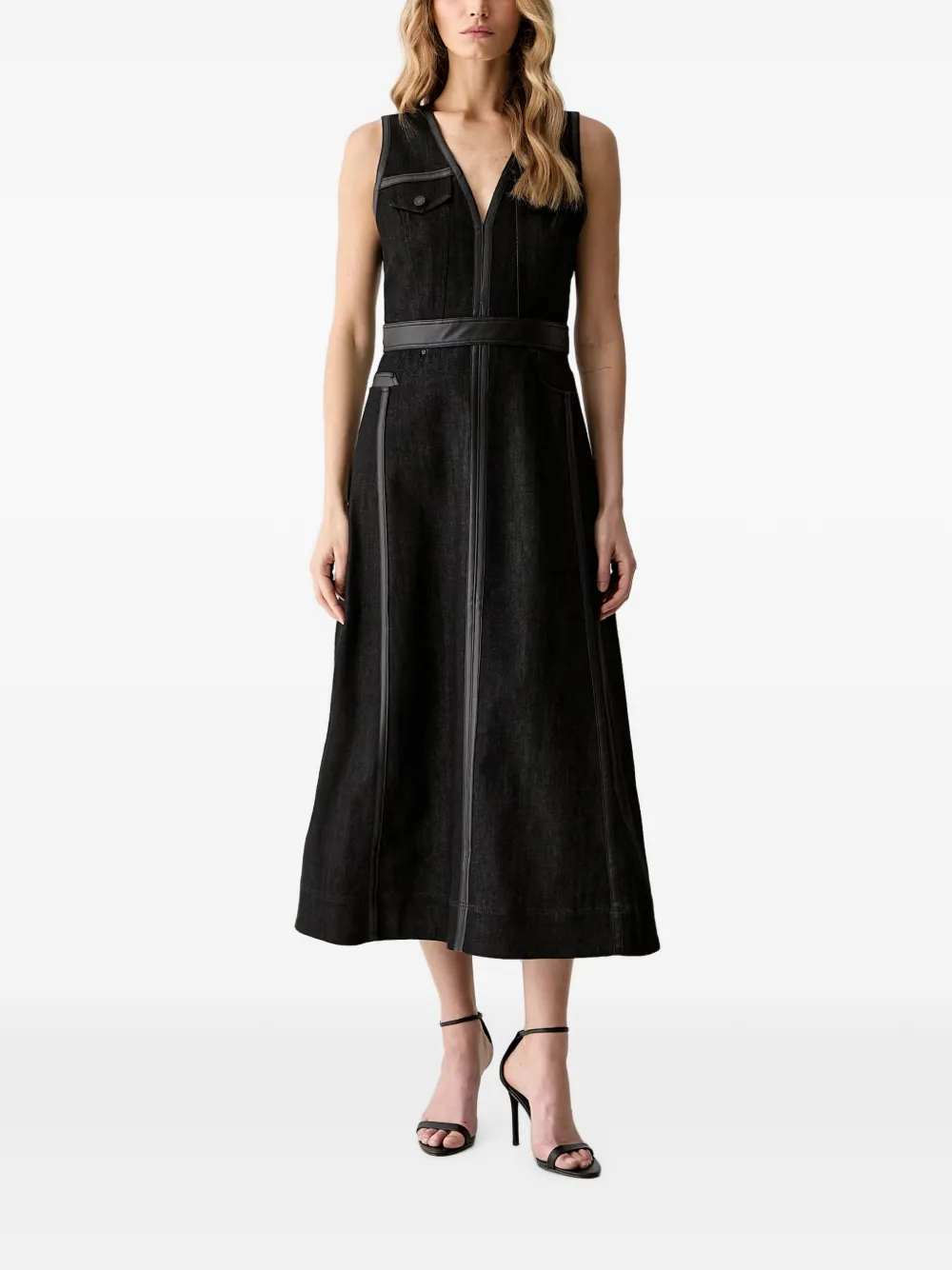 Karl Lagerfeld Midi-jurk met vlakken Zwart