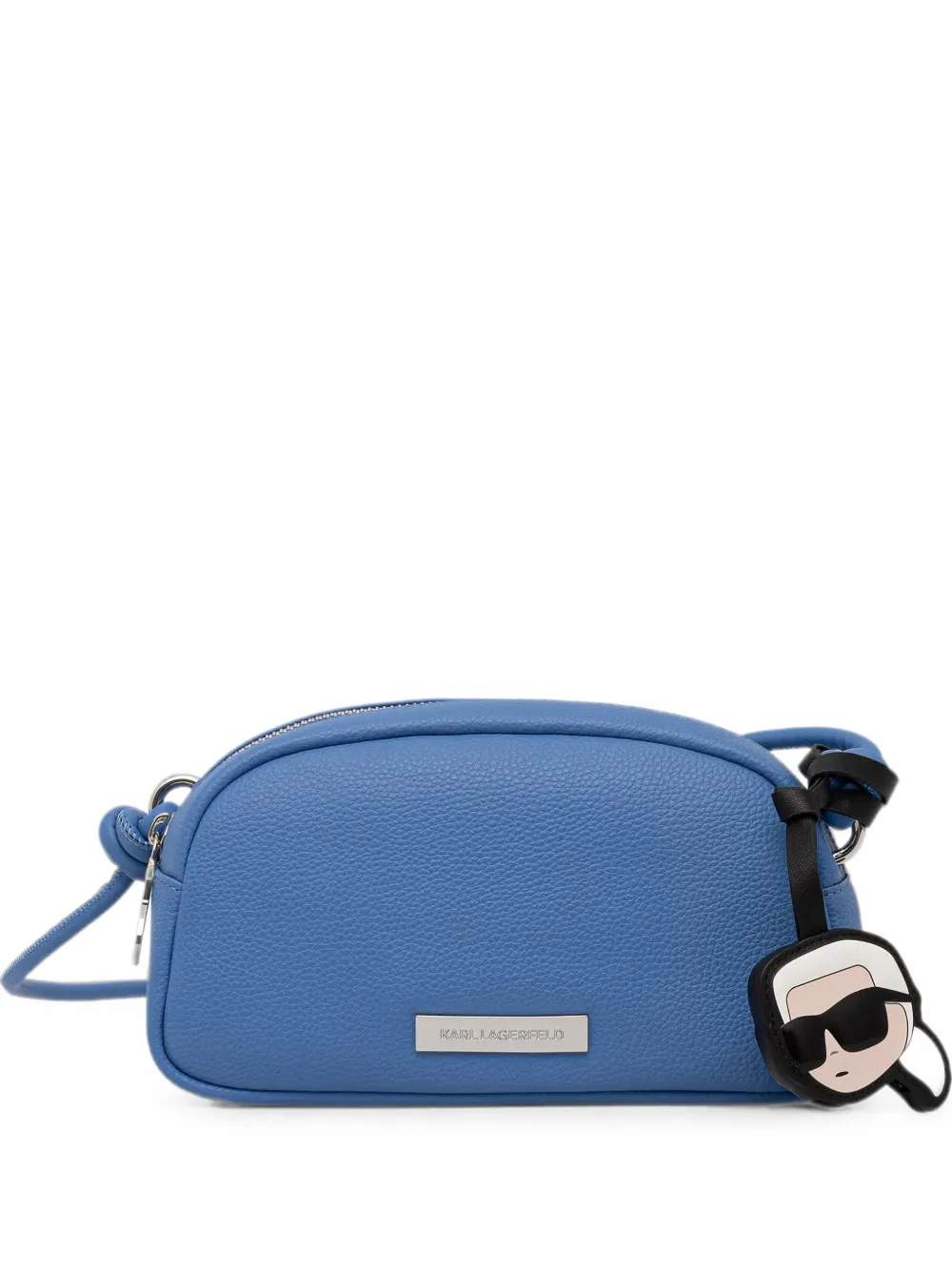 Karl Lagerfeld logo-plaque crossbody bag - Blu