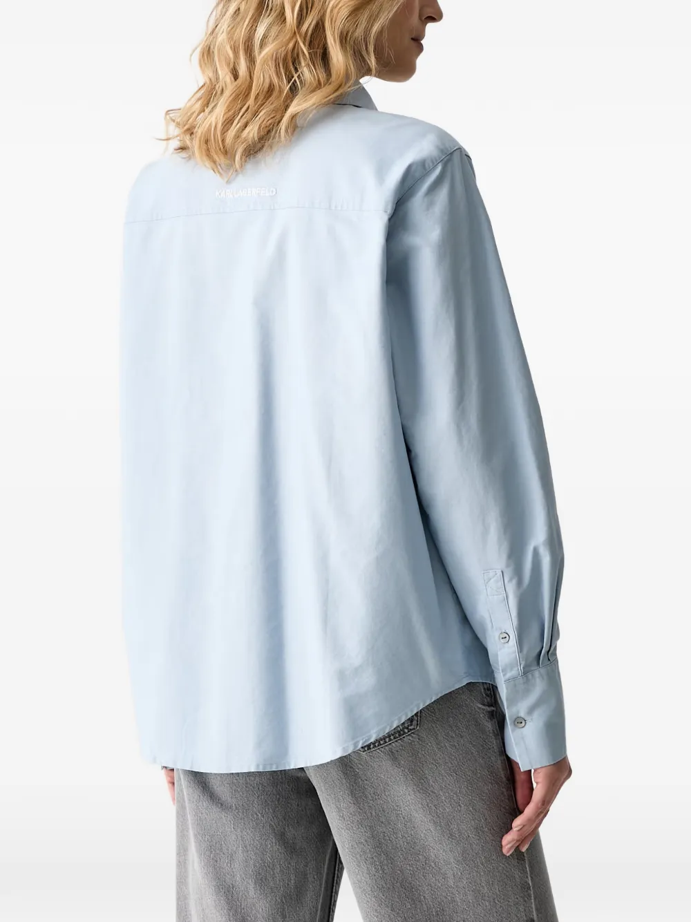 Karl Lagerfeld Overhemd met logopatch Blauw