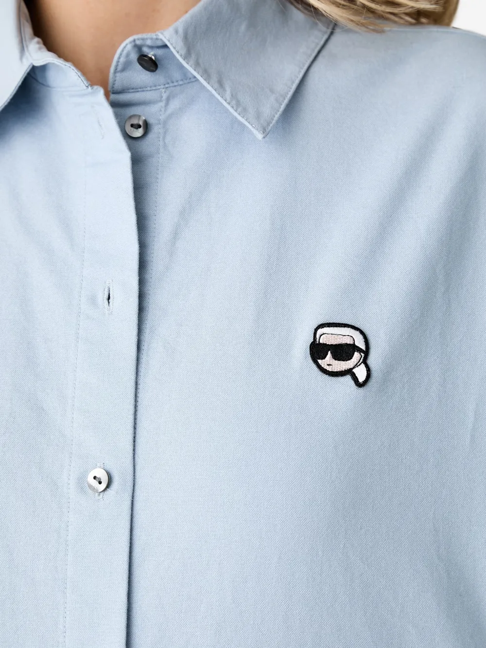 Karl Lagerfeld Overhemd met logopatch Blauw