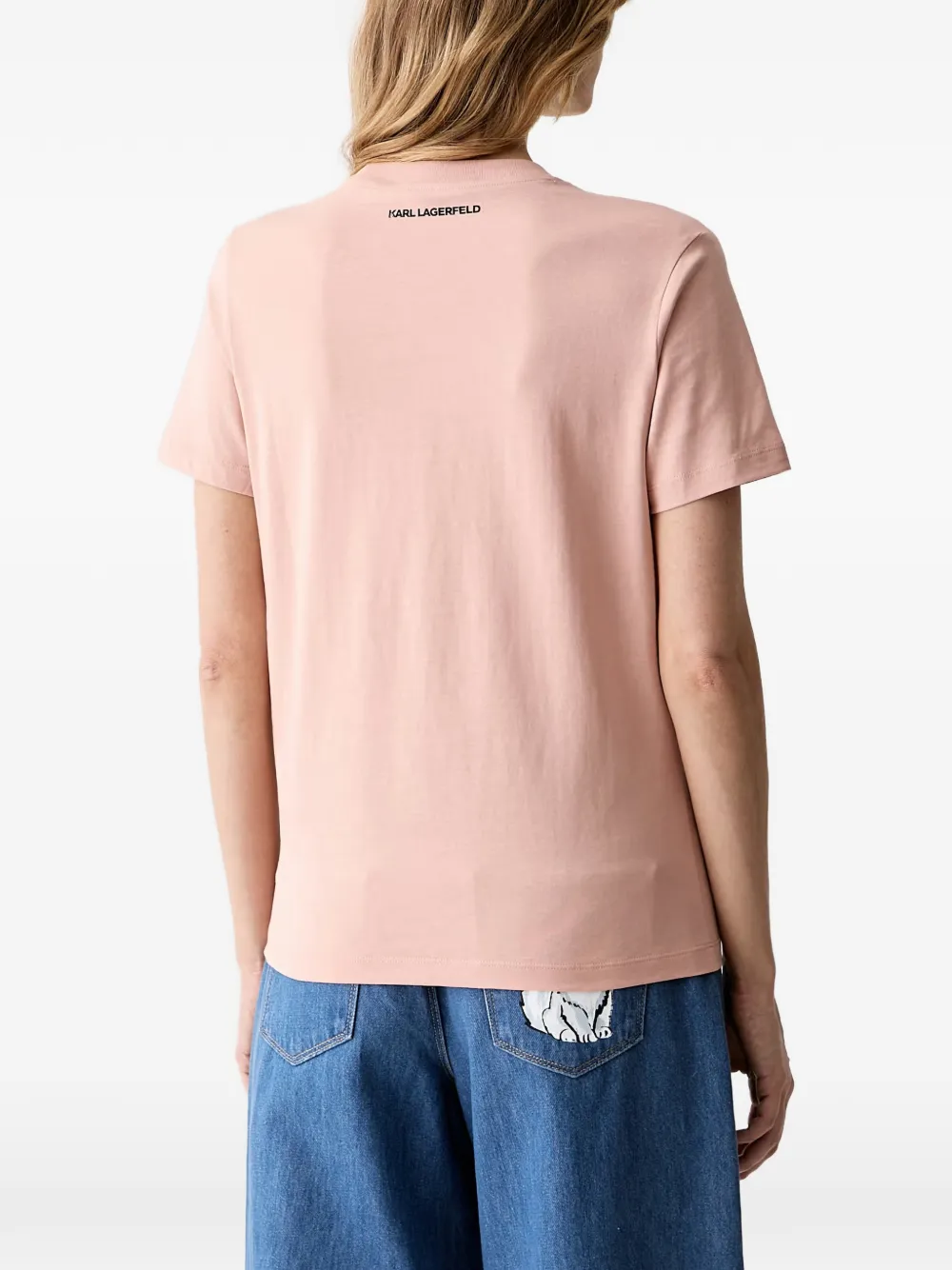 Karl Lagerfeld T-shirt met geborduurd logo Roze