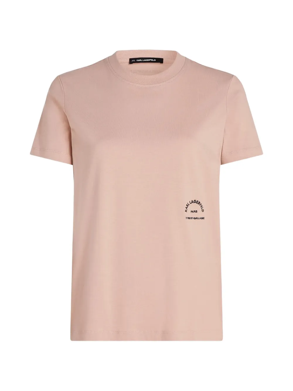 Karl Lagerfeld logo-embroidered T-shirt - Rosa