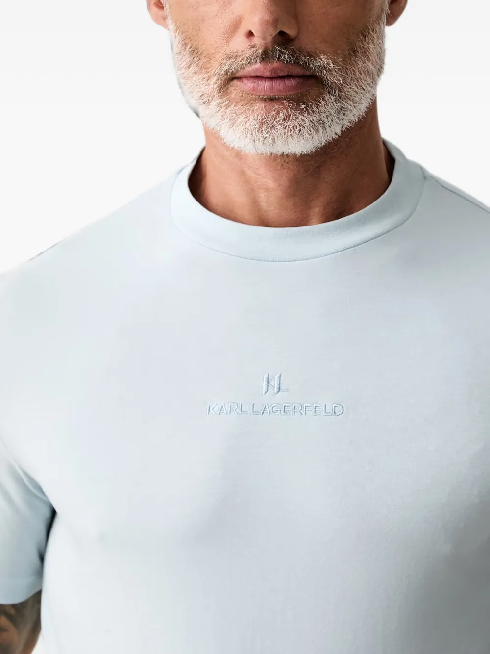 Karl Lagerfeld T-shirt met geborduurd logo Blauw