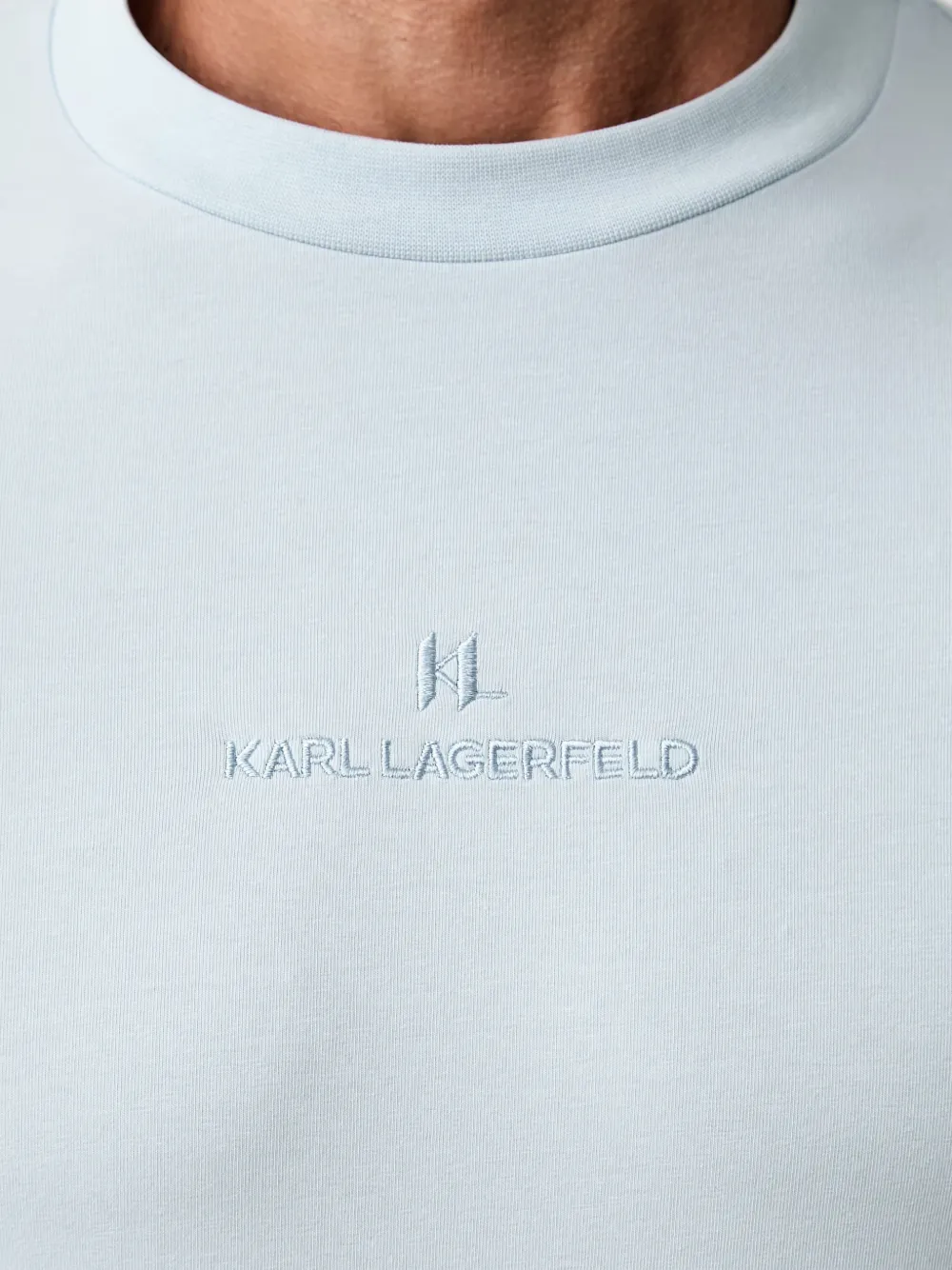 Karl Lagerfeld T-shirt met geborduurd logo Blauw