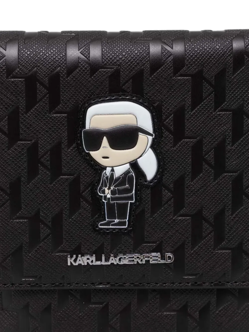 Karl Lagerfeld Ikonik telefoontas met monogram-reliëf Zwart