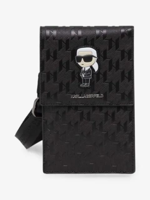 Karl Lagerfeld monogram-embossed Ikonik phone bag