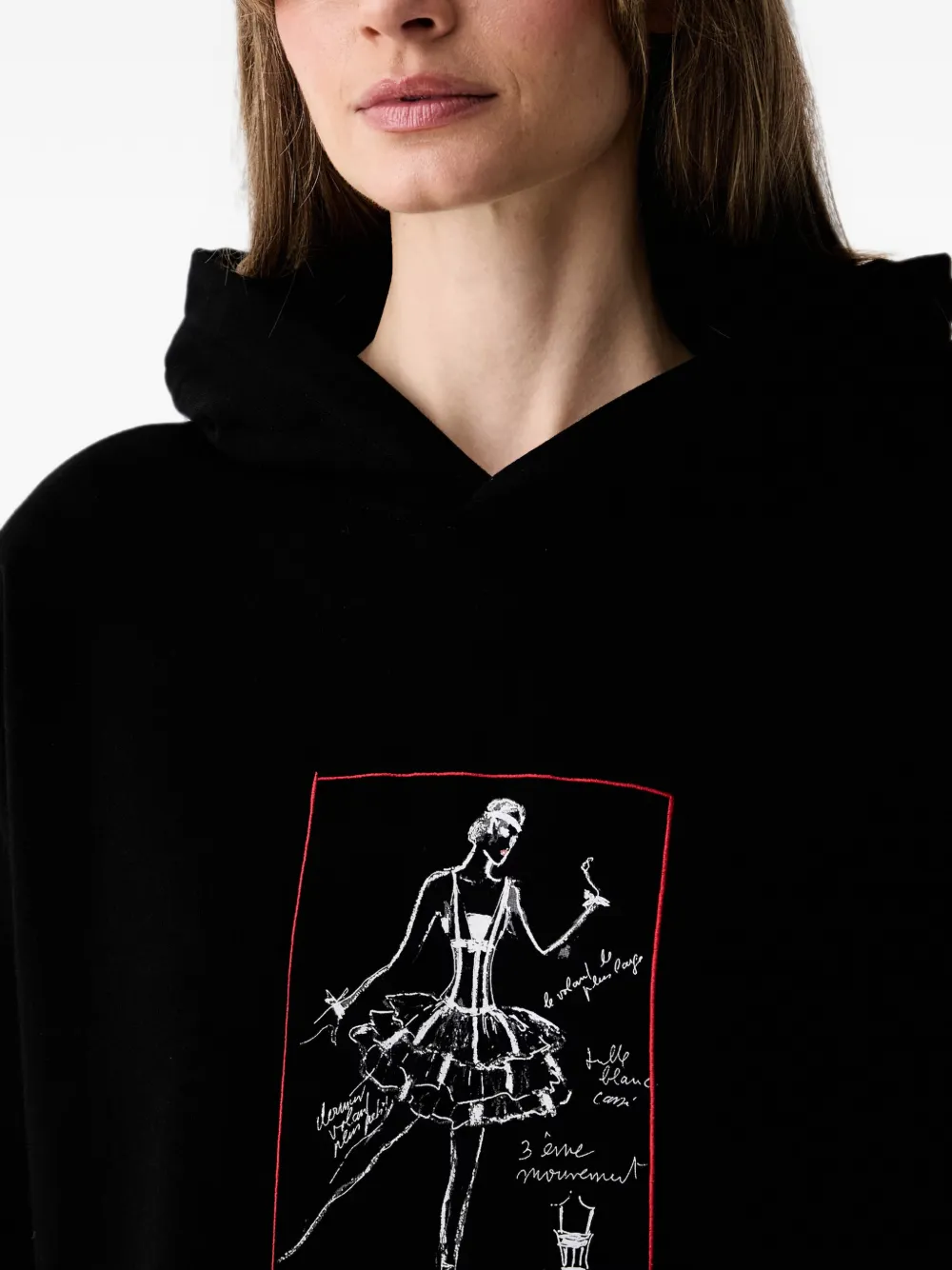 Karl Lagerfeld Hoodie met schetsprint Zwart