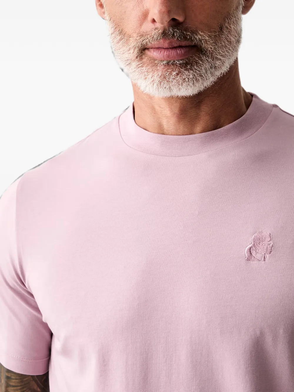 Karl Lagerfeld embroidered-logo T-shirt Roze