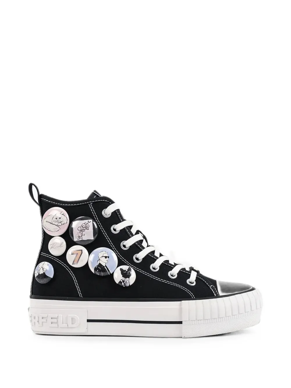 Karl Lagerfeld Kampus Max badge-embellished sneakers - Nero