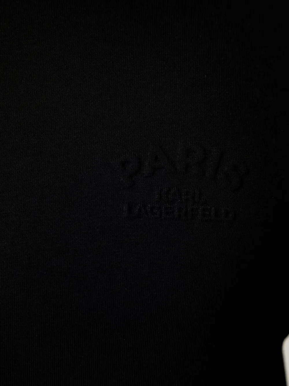 Karl Lagerfeld T-shirt met geborduurd logo en geribbelde afwerking Zwart