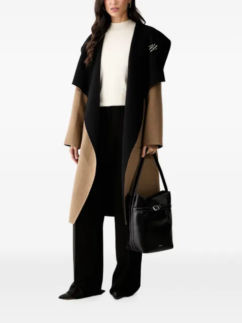 Karl Lagerfeld abrigo reversible con cinturón