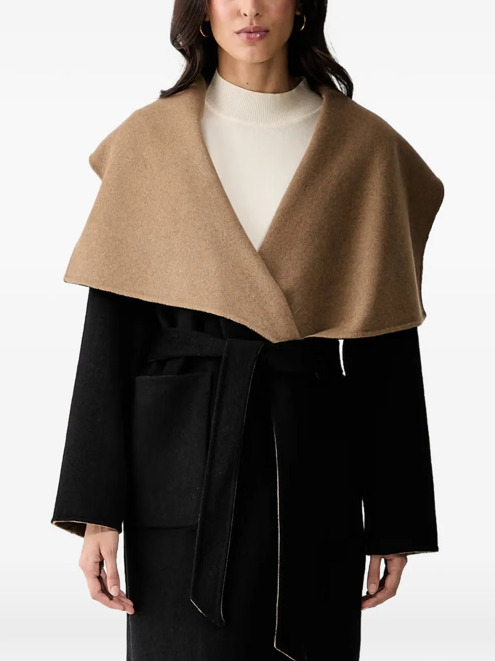 Karl Lagerfeld Mantel met ceintuur Zwart