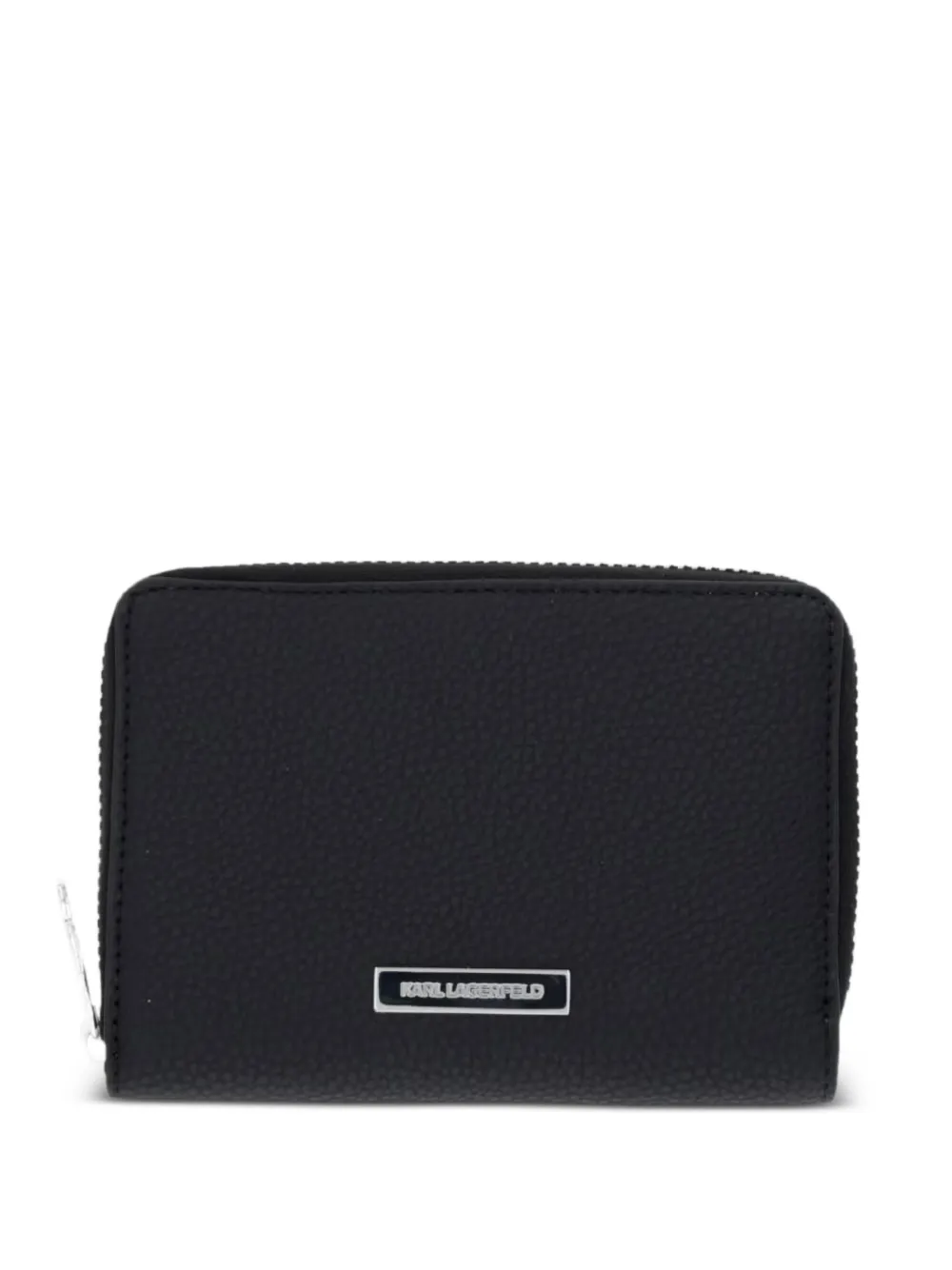 Karl Lagerfeld logo-plaque pebbled-effect wallet - Nero
