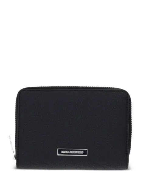 Karl Lagerfeld logo-plaque pebbled-effect wallet
