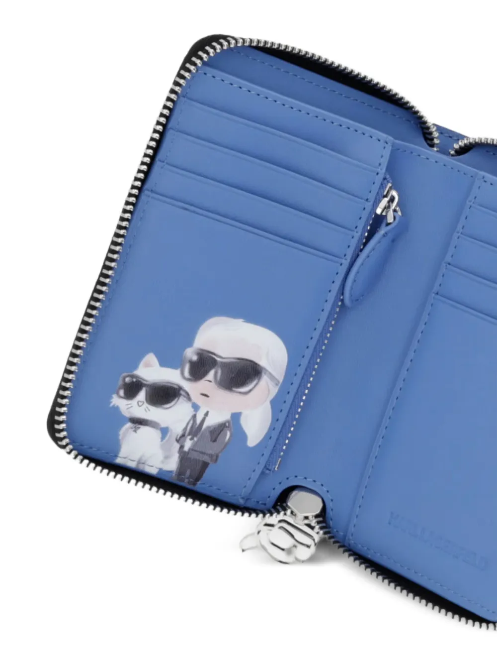 Karl Lagerfeld Portemonnee met logo-plakkaat en korrel-effect Zwart