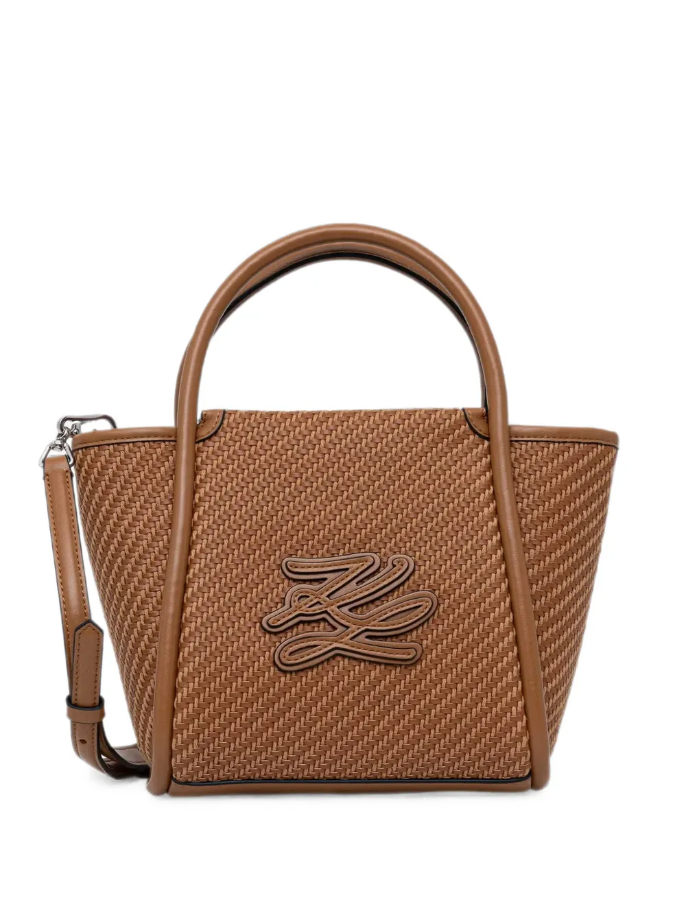 Karl Lagerfeld K/AUTOGRAPH logo-patch tote bag - Marrone