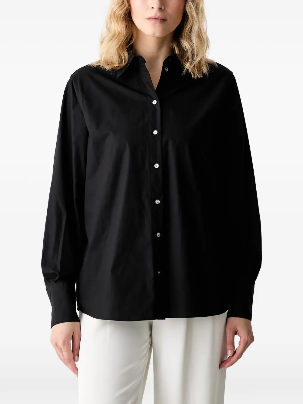 Karl Lagerfeld embroidered-logo button-up shirt - Schwarz