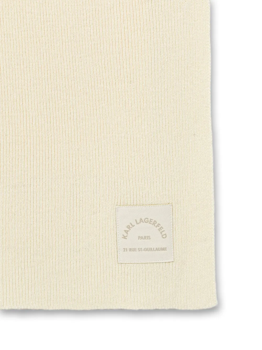 Karl Lagerfeld Geribbelde sjaal met logopatch Beige