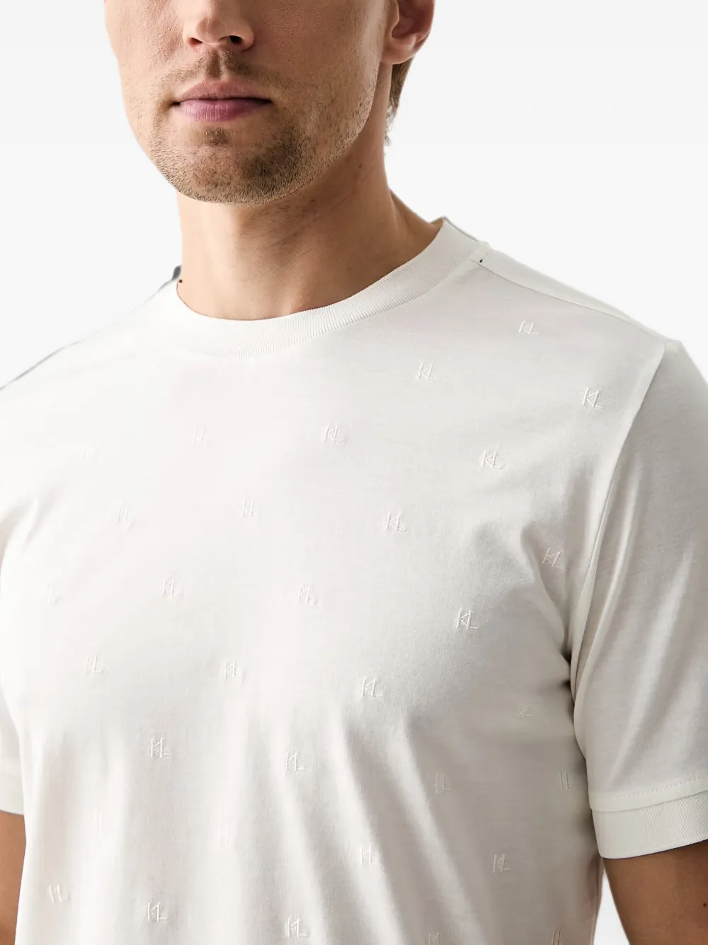 Karl Lagerfeld T-shirt met monogram-jacquard Wit