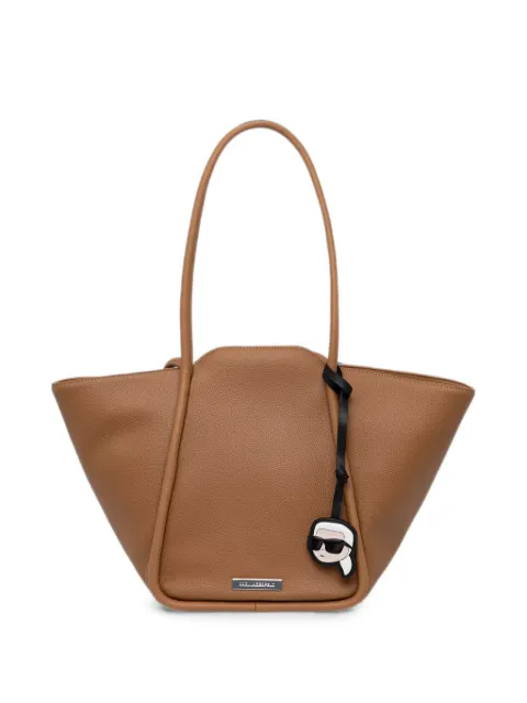 Karl Lagerfeld logo-plaque pebbled-effect tote bag