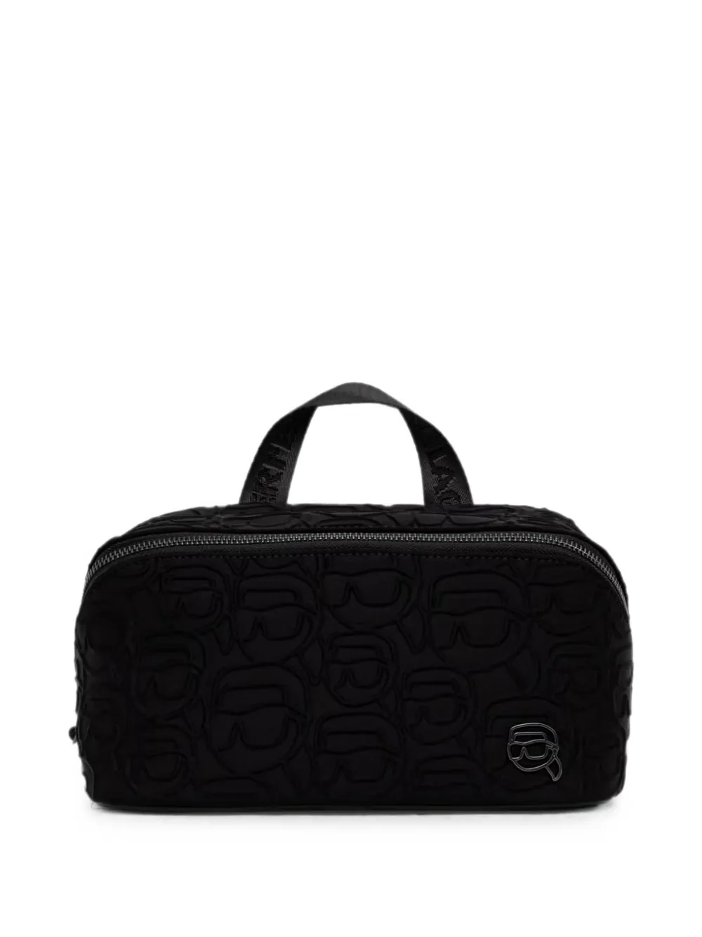 Karl Lagerfeld logo-pattern make-up bag - Nero