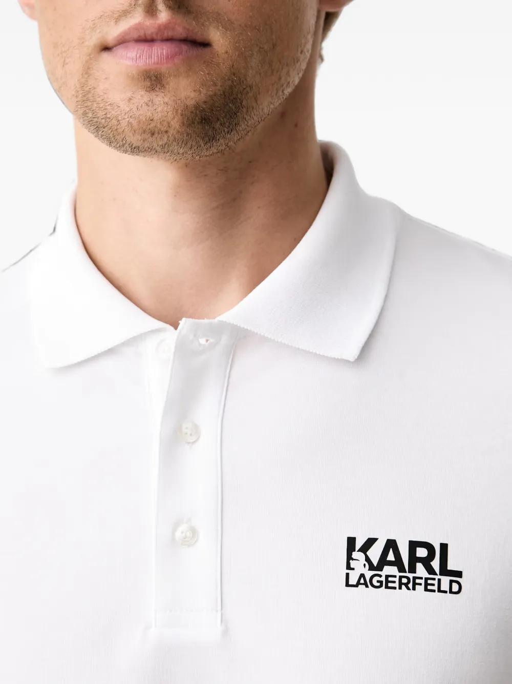 Karl Lagerfeld Poloshirt met logoprint Wit