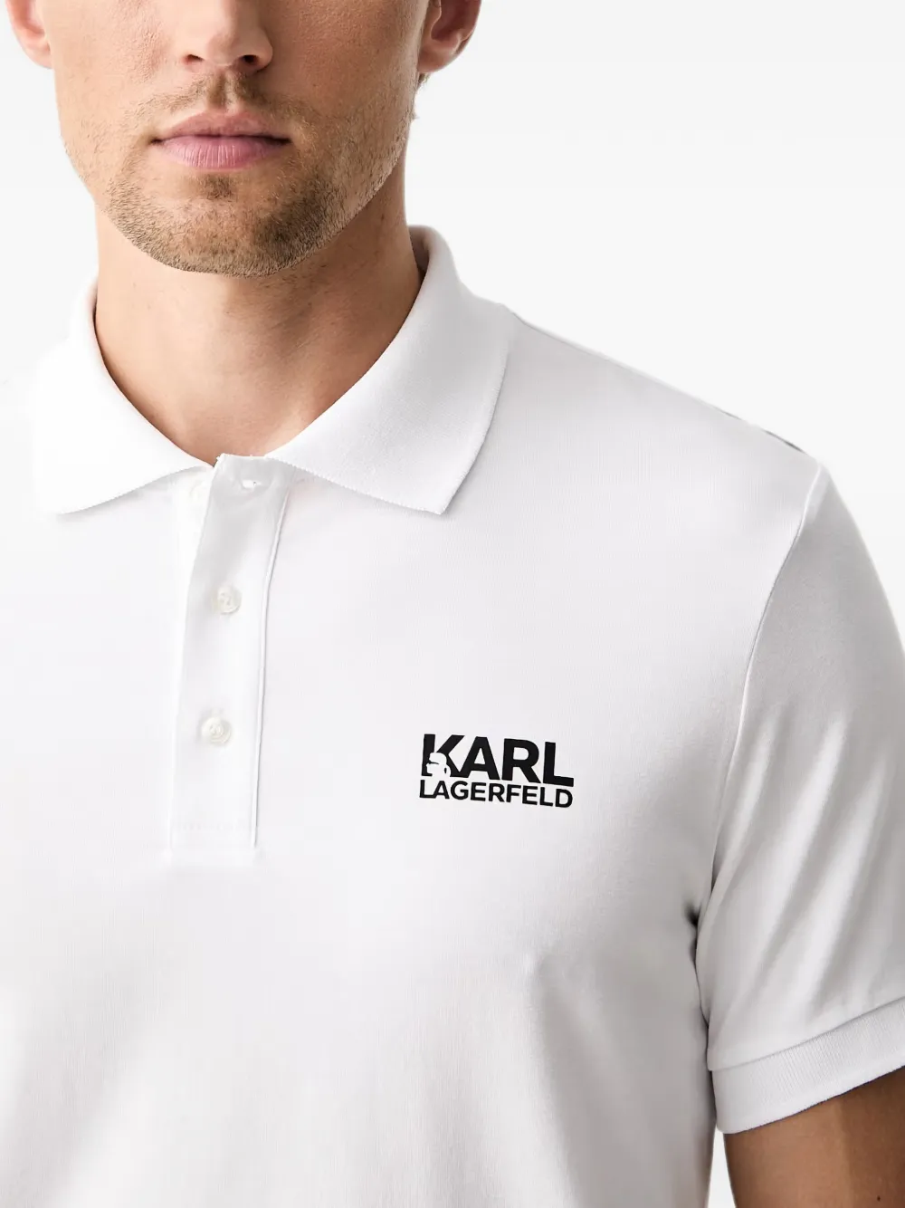 Karl Lagerfeld Poloshirt met logoprint Wit