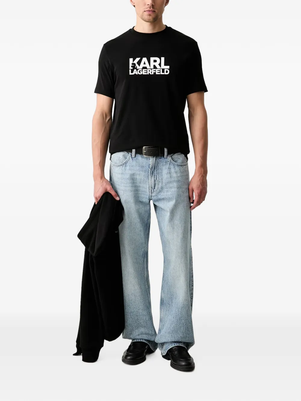 Karl Lagerfeld T-shirt met logoprint Zwart